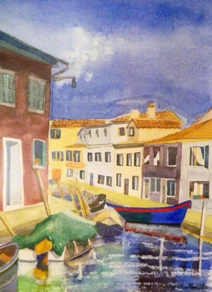 Burano - Watercolour on paper by Andrea Kucza Andipainting