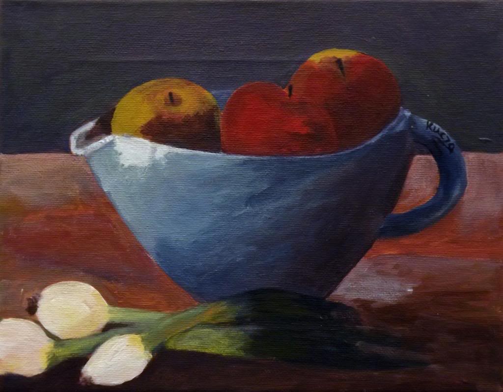 Apples and onions - Acryilic on canvas by Andrea Kucza Andipainting