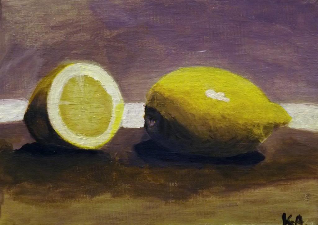 Lemons - Acryilic on canvas by Andrea Kucza Andipainting