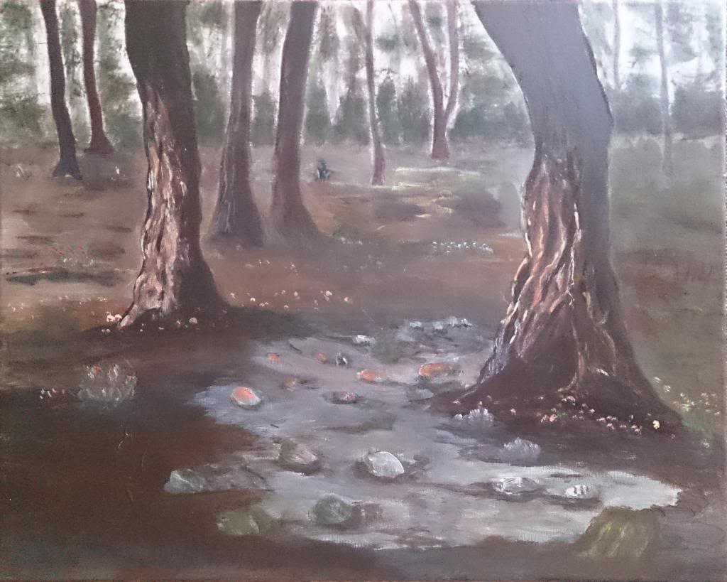 Mystical forest - Acryilic on canvas by Andrea Kucza Andipainting