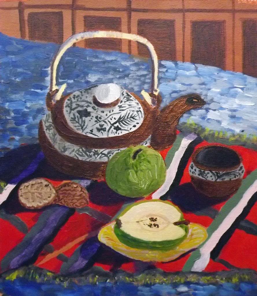 A pot of tea - Acryilic on canvas by Andrea Kucza Andipainting