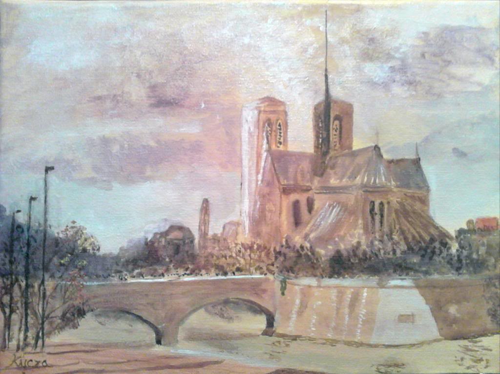 Notre Dame de Paris - Acryilic on canvas by Andipainting