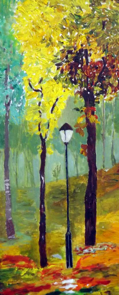 Autumn in the park - Acryilic on canvas by Andipainting